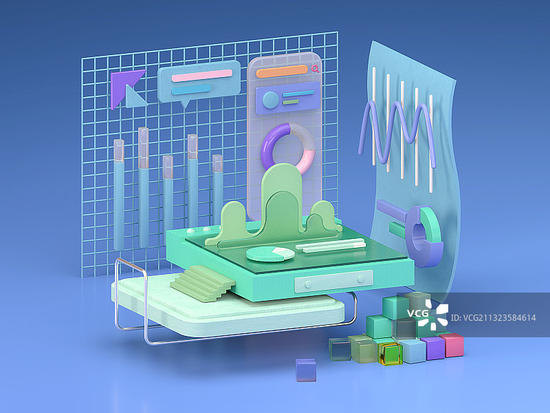三维数据可视化插画图片素材