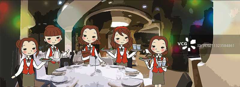 餐厅服务员图片素材