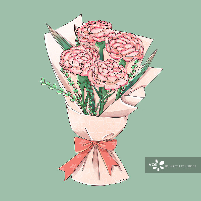 母亲节康乃馨花束花卉花朵图片素材
