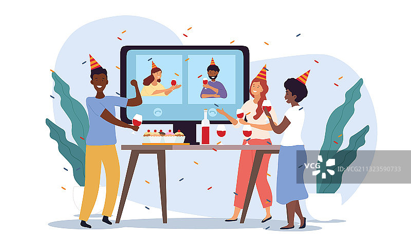 在线派对生日节日庆祝图片素材