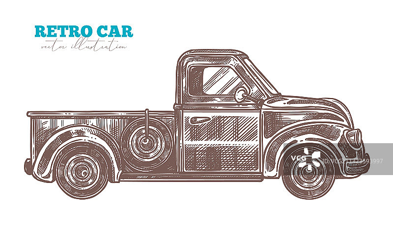 复古皮卡雕刻图片素材