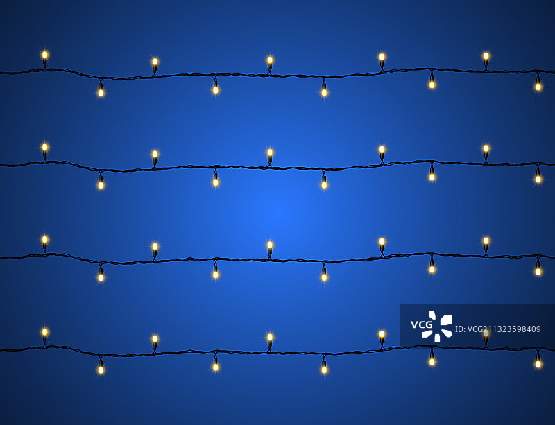 LED圣诞灯装饰元素图片素材