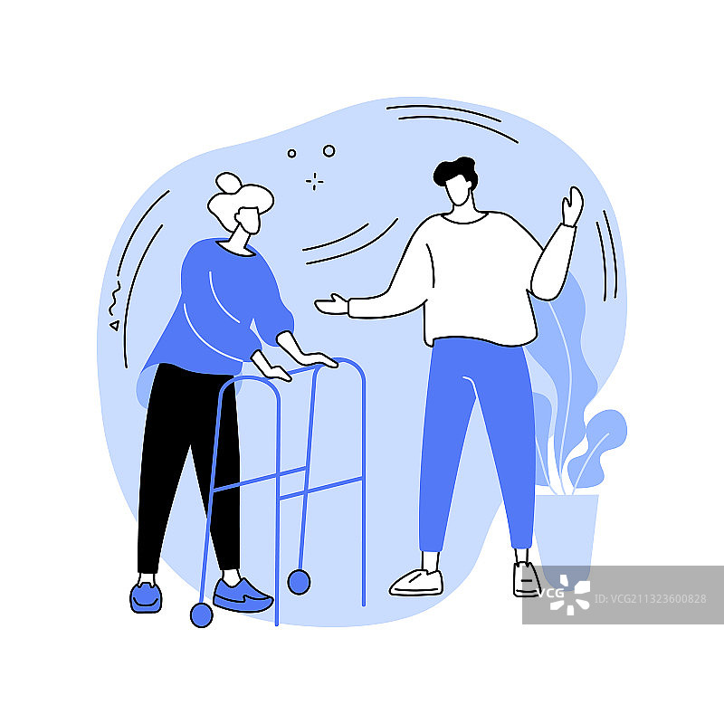 老年护理抽象概念图片素材