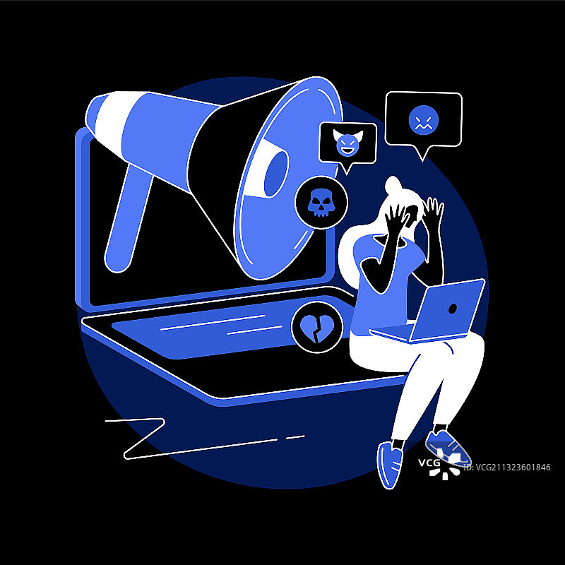 网络暴力抽象概念图片素材