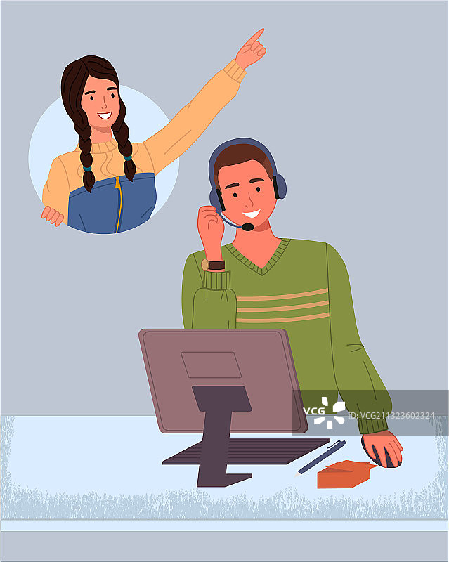 呼叫中心热线在线客服经理图片素材