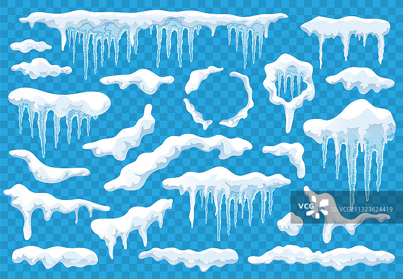 雪帽冰柱透明素材图片素材