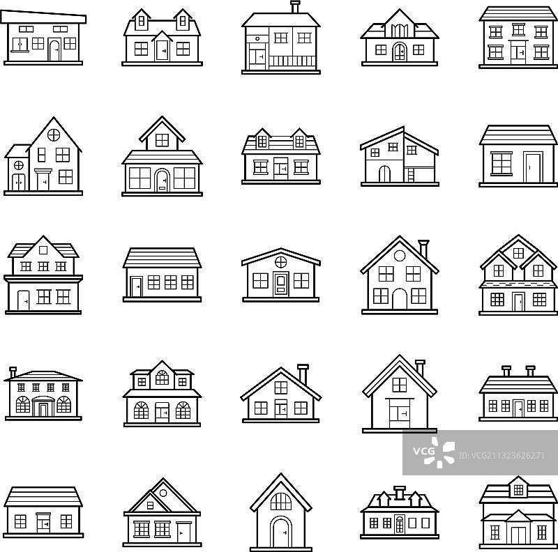 房屋设计图标包图片素材