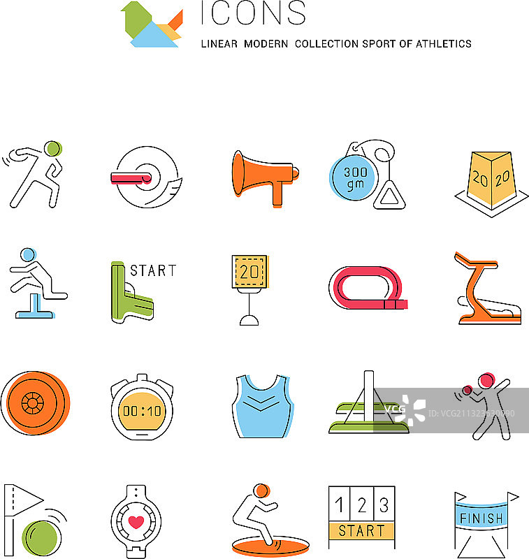 体育运动线性图标合集图片素材