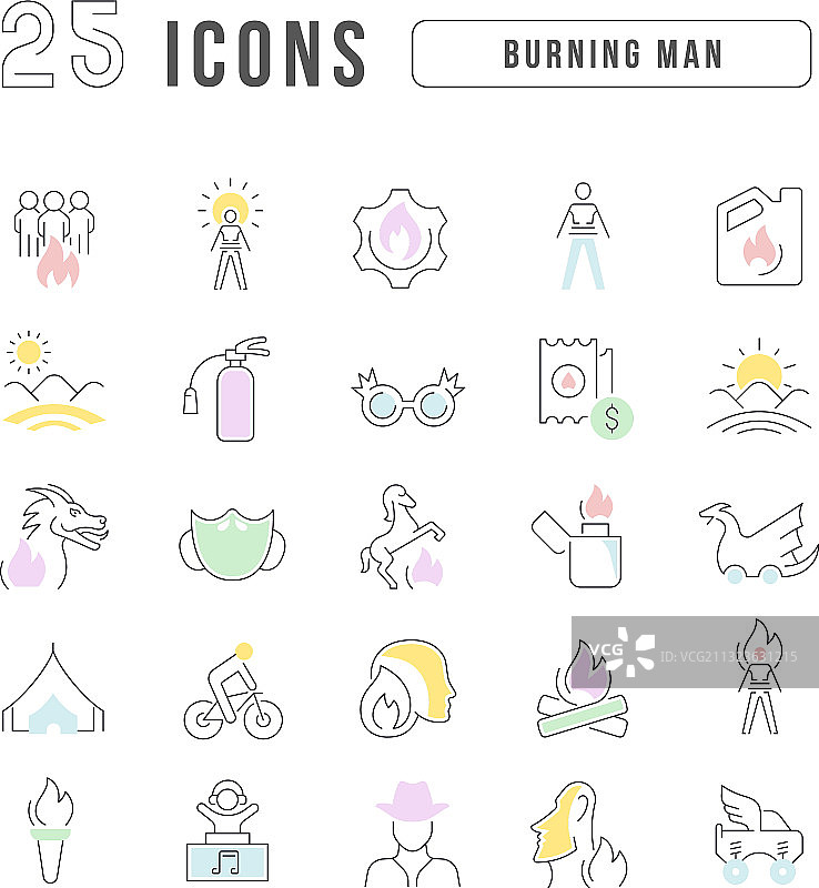 线条图标：火人节图片素材