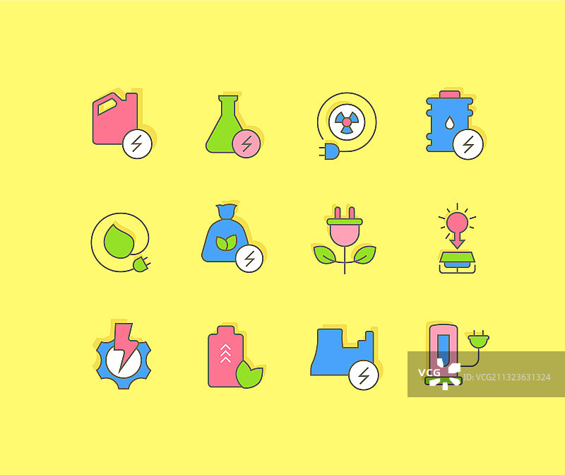 商务电力系列简约线条图标图片素材