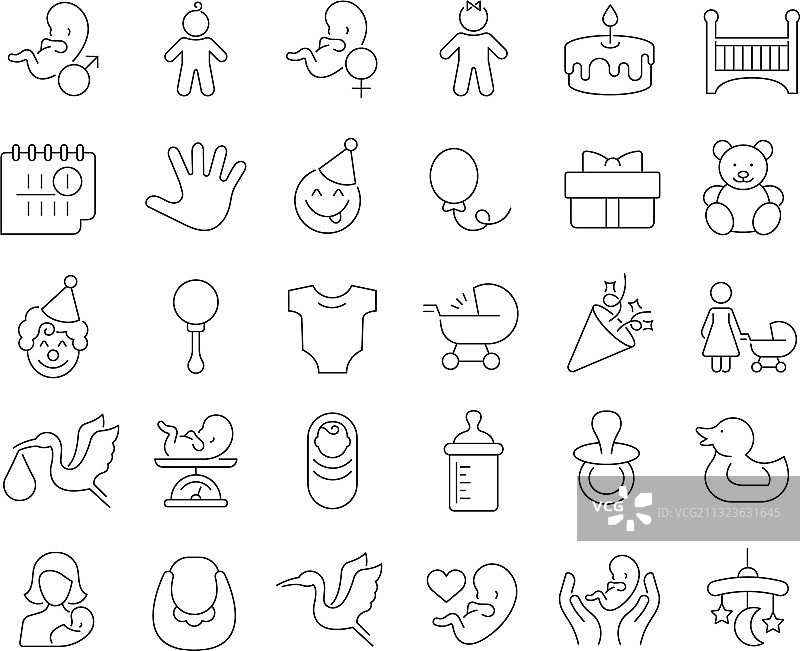 分娩线性图标图片素材