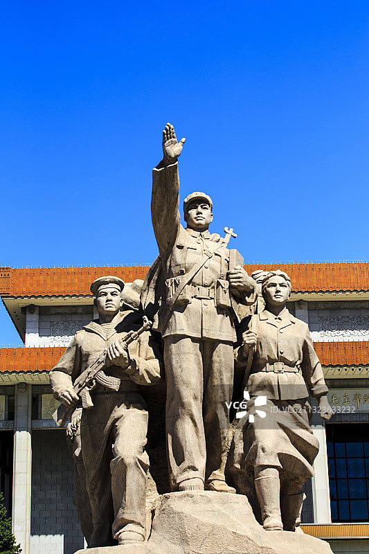 北京市毛主席纪念堂外雕像图片素材