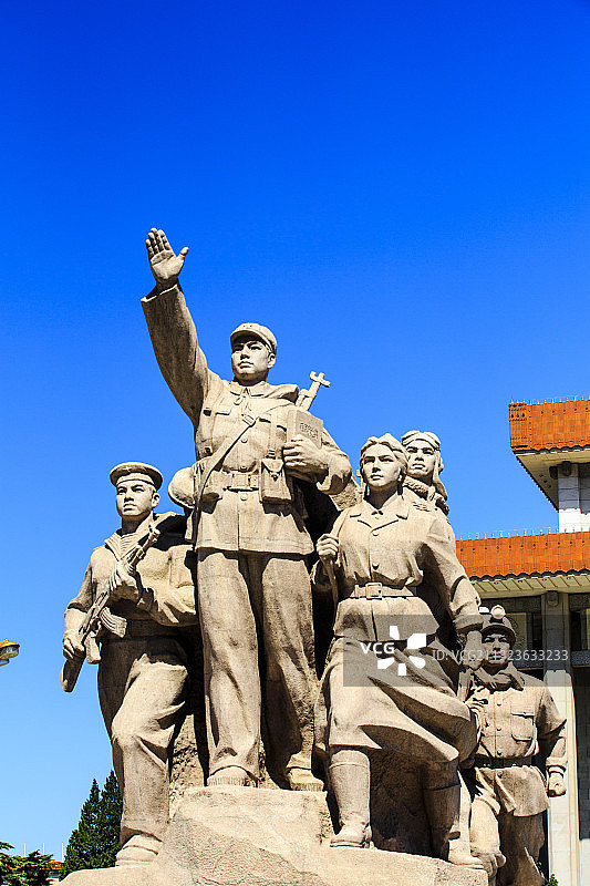 北京市毛主席纪念堂外雕像图片素材