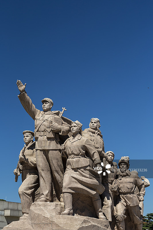 北京市毛主席纪念堂外雕像图片素材