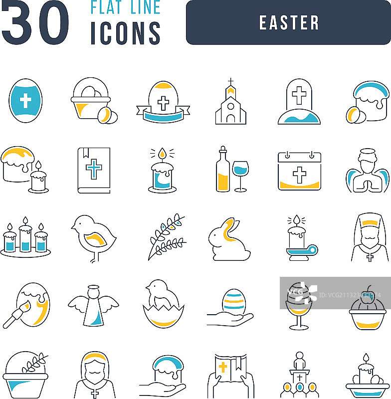 复活节线性图标图片素材
