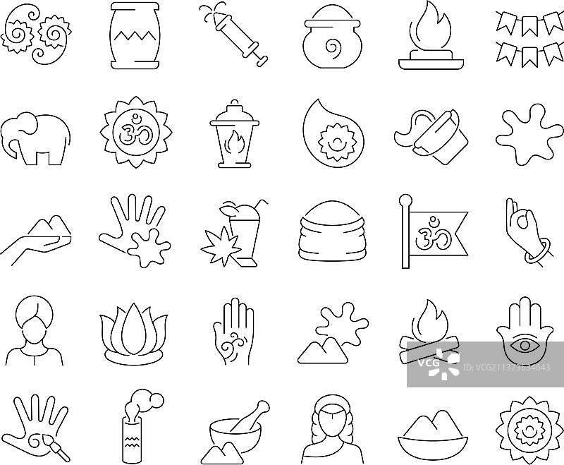 霍利节线条图标图片素材