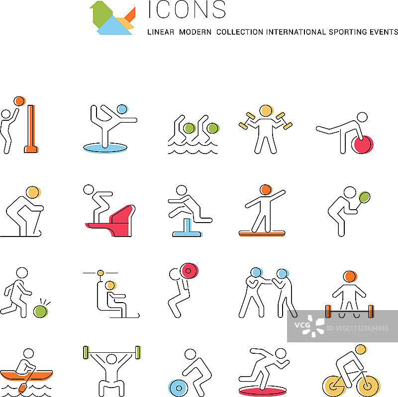 国际体育赛事线性图标图片素材