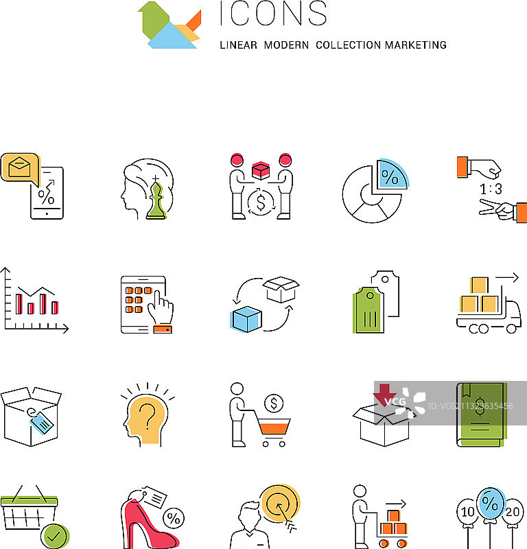 营销线条图标合集图片素材