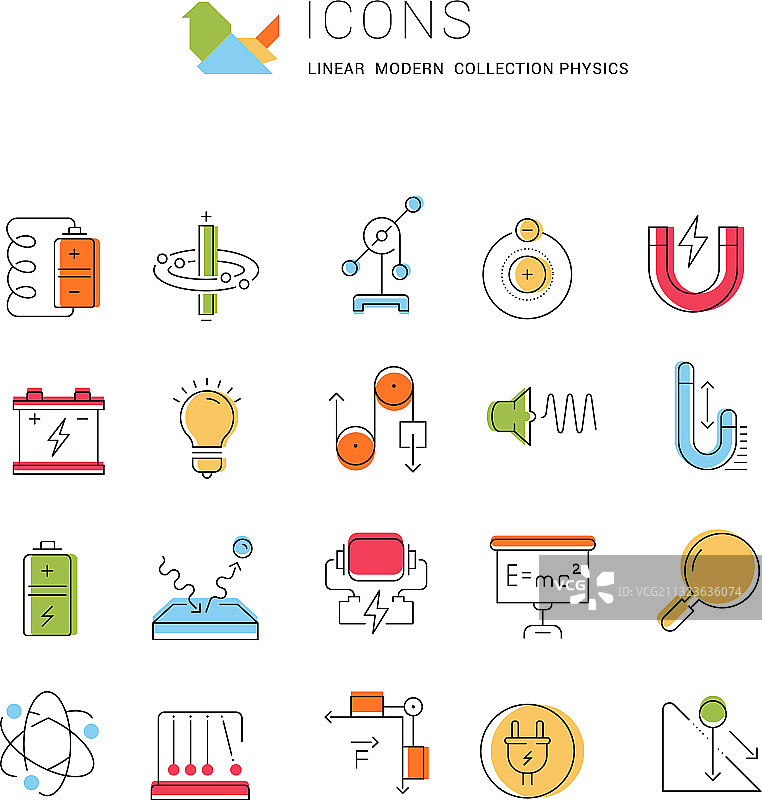物理学线条图标图片素材