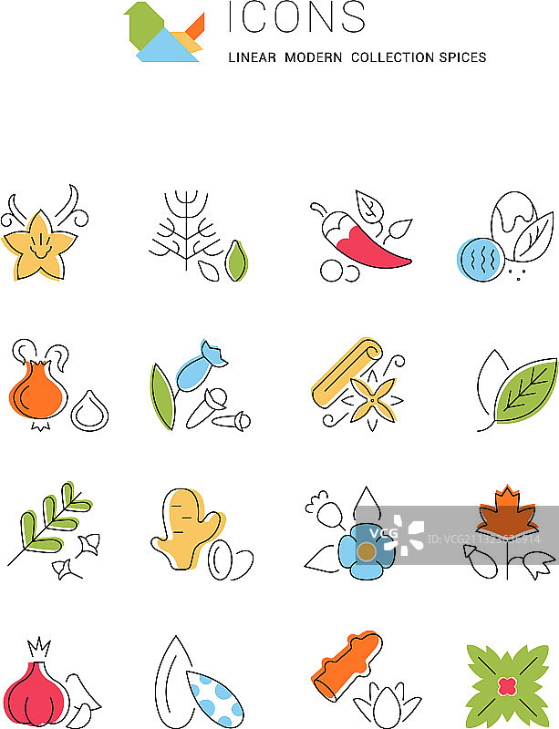 香料线性图标合集图片素材