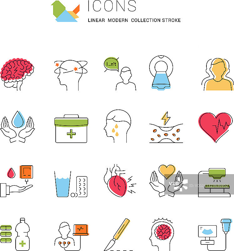 描边扁平线条图标素材图片素材