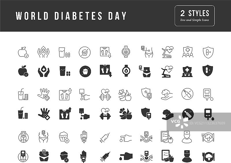 世界糖尿病日简洁图标图片素材