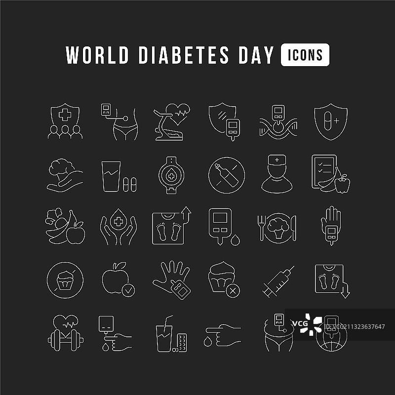 世界糖尿病日线性图标图片素材