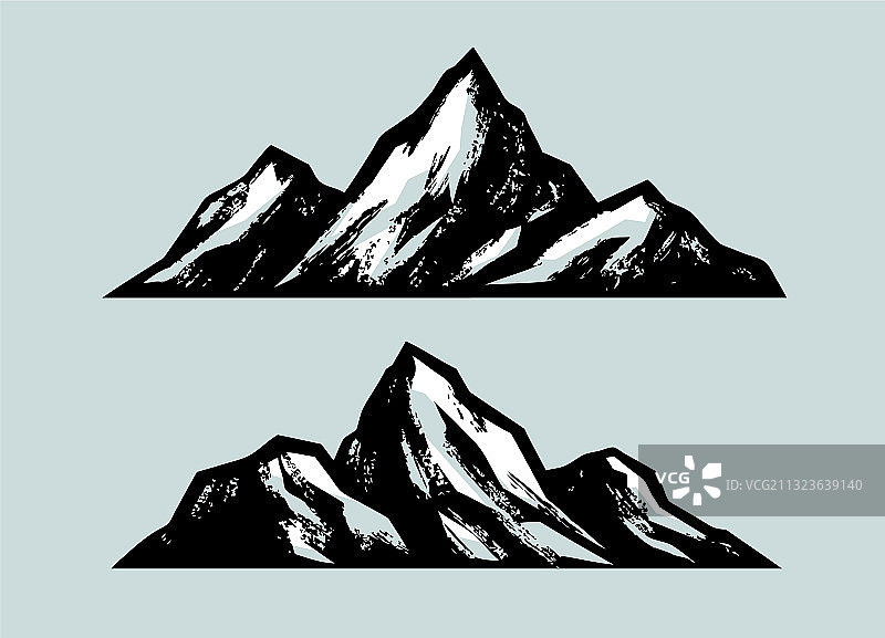 登山素描图片素材