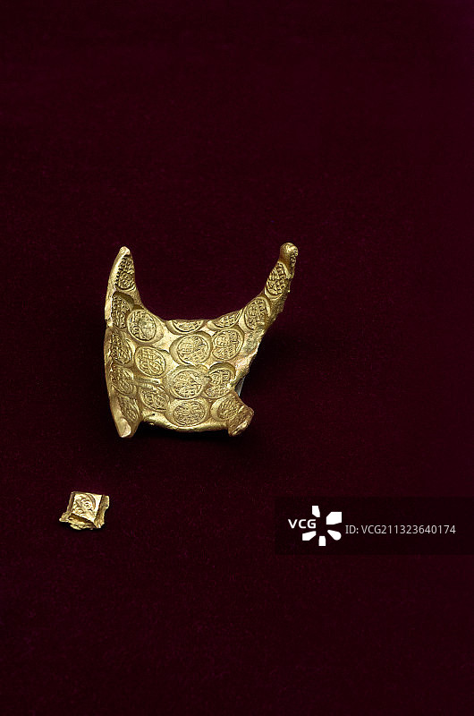 战国时期楚国”郢爰”金币，寿春城遗址出土，安徽寿县博物馆藏图片素材