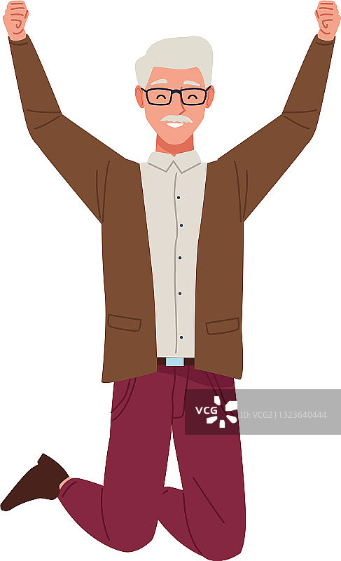 快乐的老人庆祝图片素材