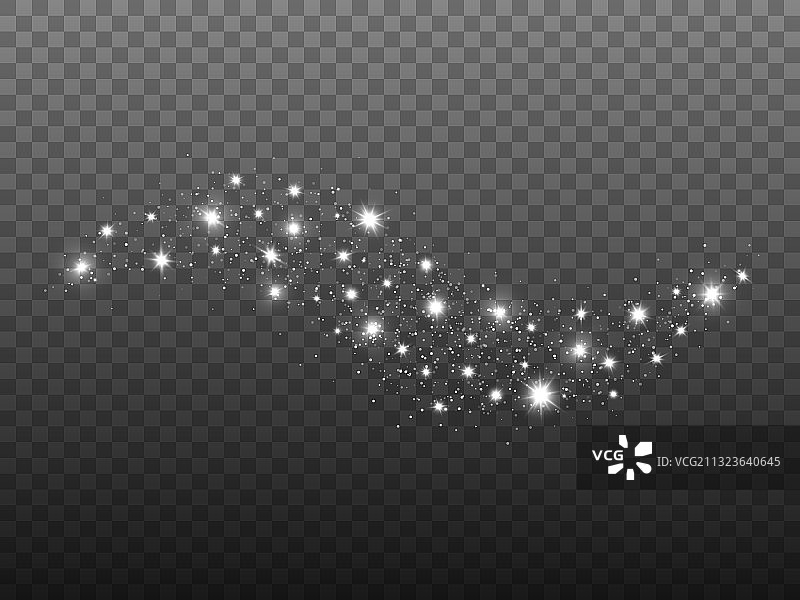 透明背景上的闪光波浪银光图片素材