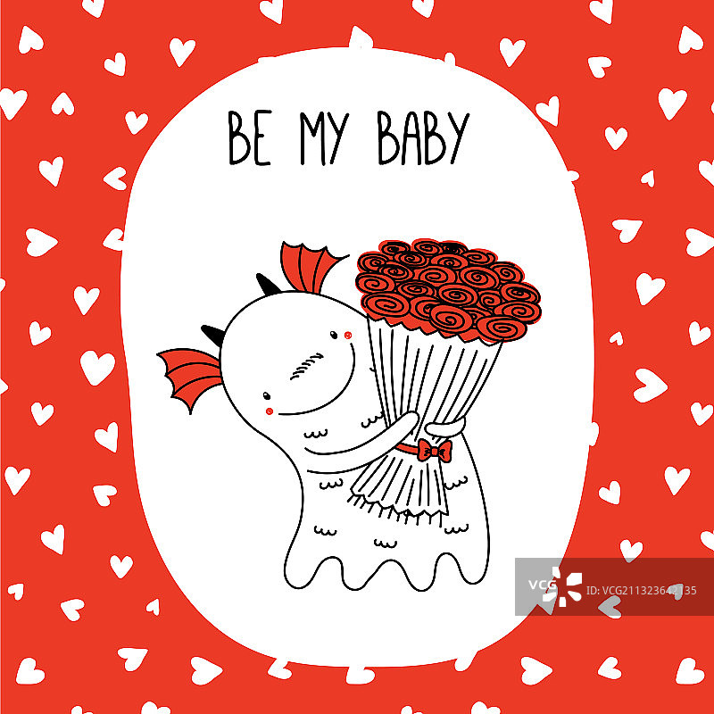 可爱怪物情人节贺卡图片素材