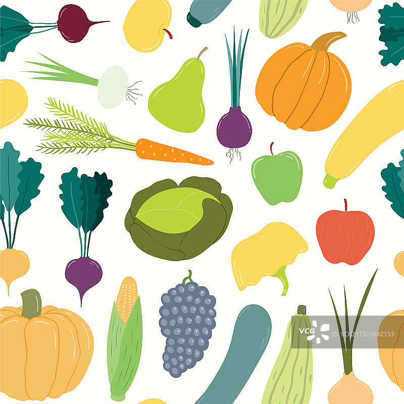 蔬菜丰收无缝图案图片素材