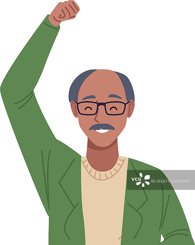 庆祝的快乐非洲裔老人图片素材