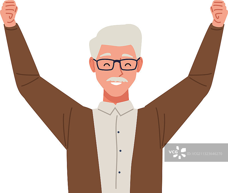 快乐的老人庆祝图片素材