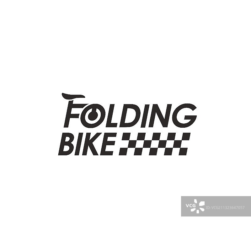 折叠自行车标志文字设计模板图片素材