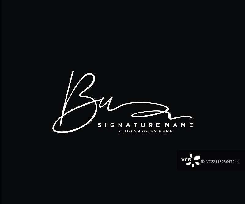 字母BU签名标志模板图片素材