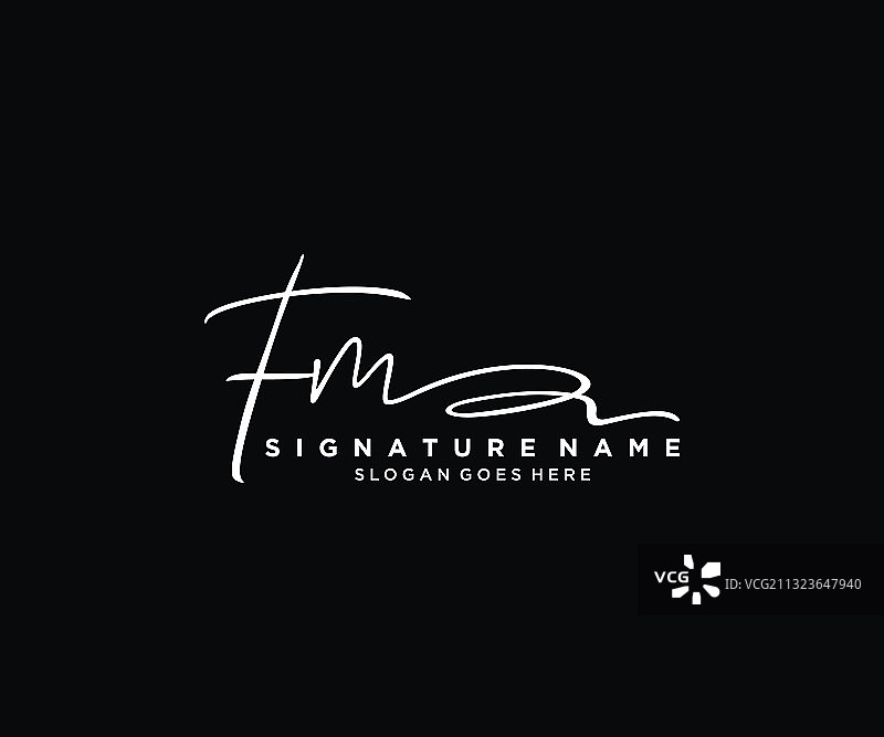 字母FM签名标志模板图片素材