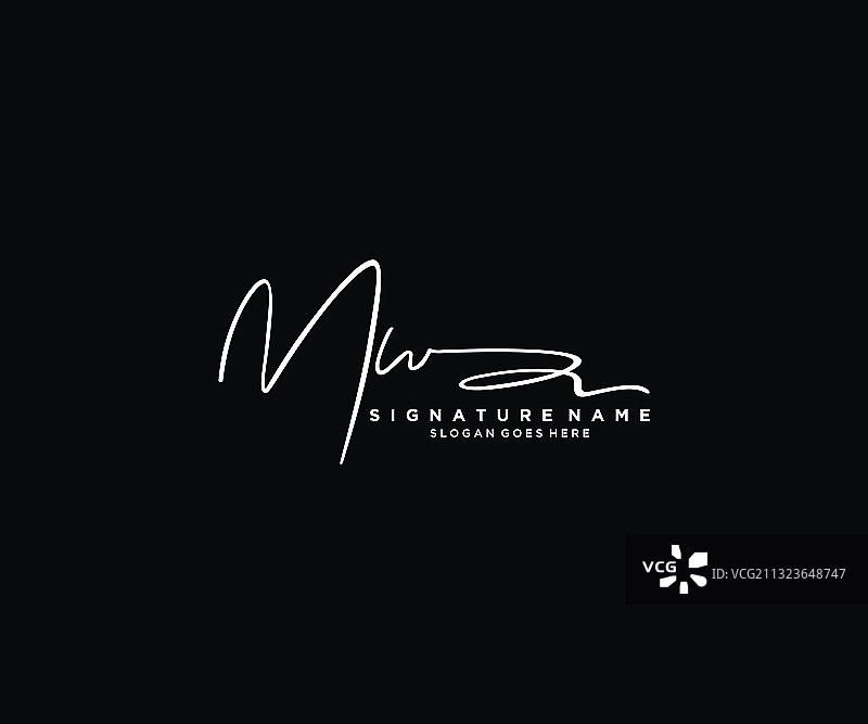 字母MW签名标志模板图片素材