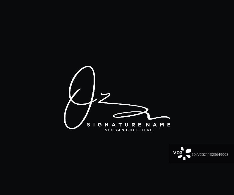 字母OZ签名Logo模板图片素材