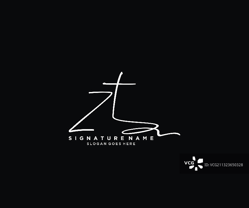 字母ZT签名Logo模版图片素材