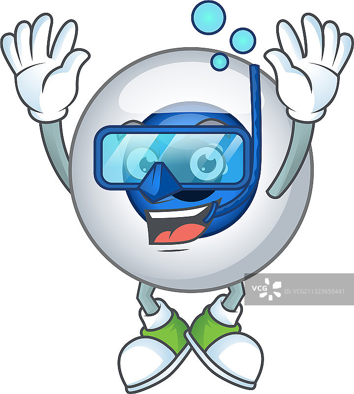 戴潜水镜的人眼球吉祥物图片素材