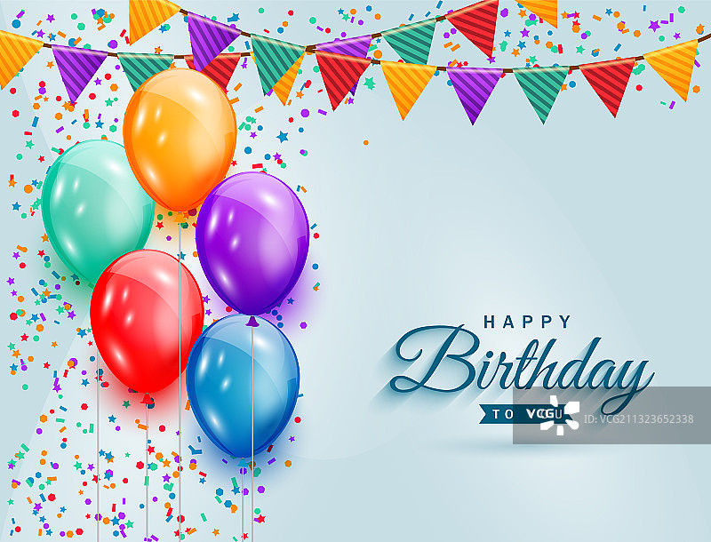 生日快乐彩色气球庆祝图片素材
