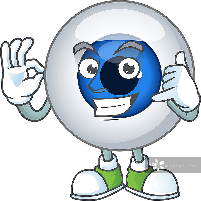 人眼球吉祥物设计打电话手势图片素材