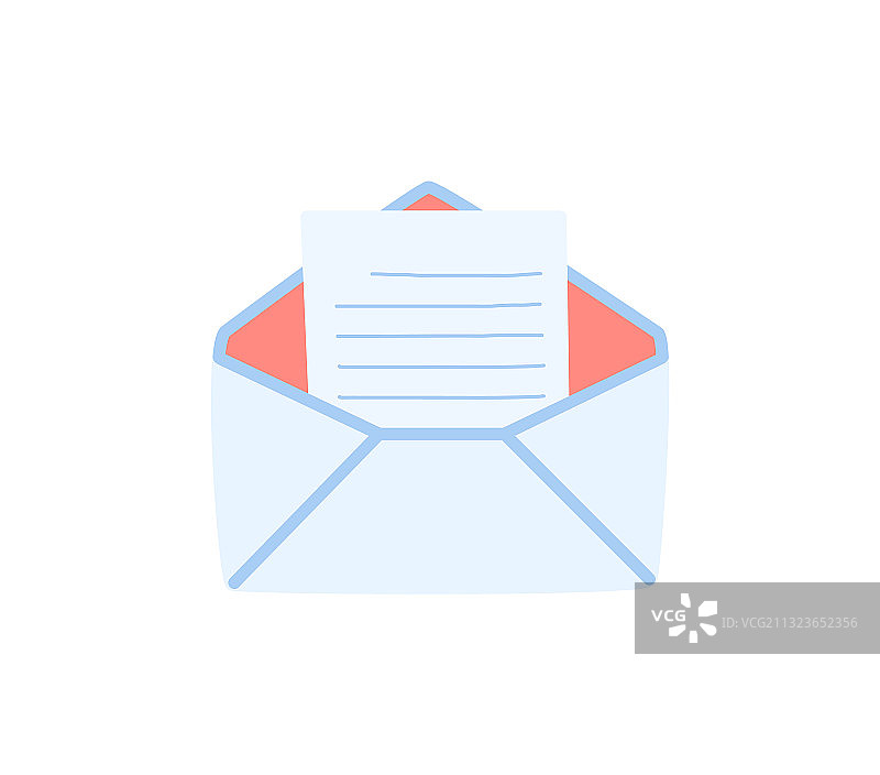 里面装有信件的已打开的信封图片素材