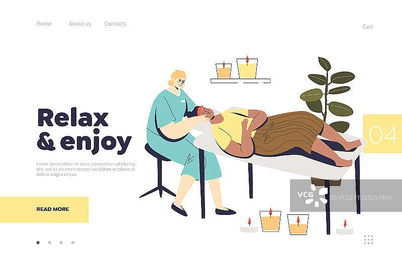 在水疗中心进行放松护肤图片素材