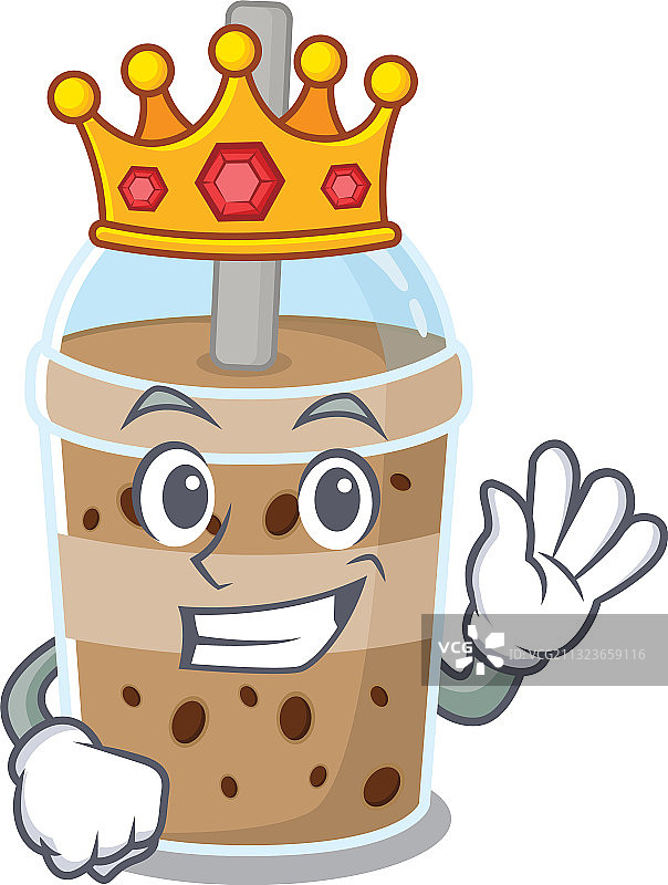 皇室国王巧克力珍珠奶茶卡通图片素材