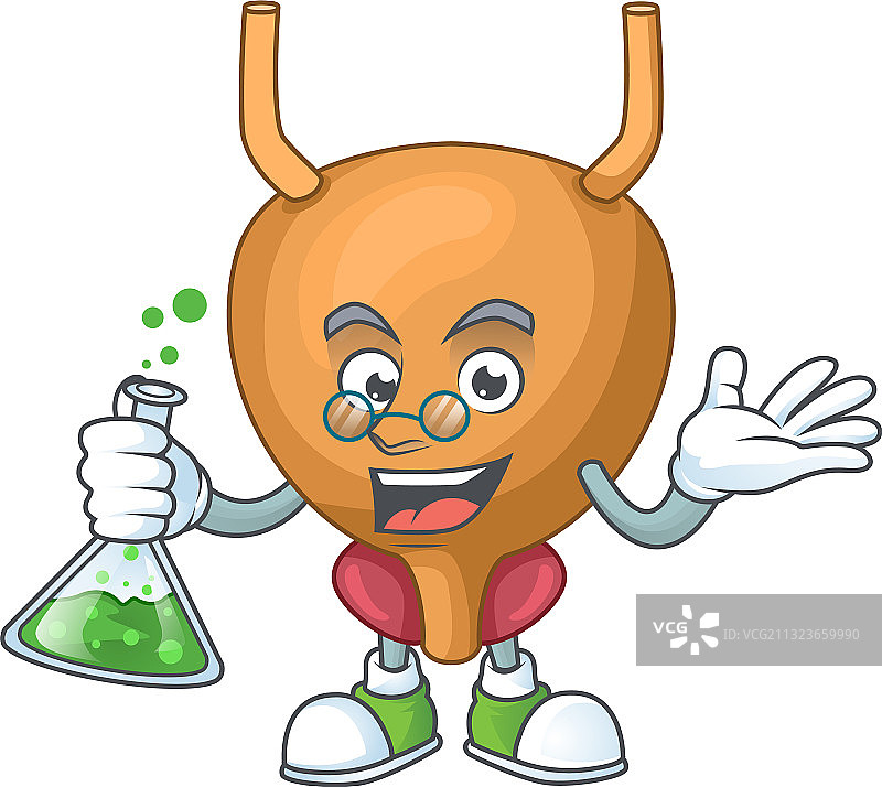 膀胱天才教授拿着玻璃管图片素材