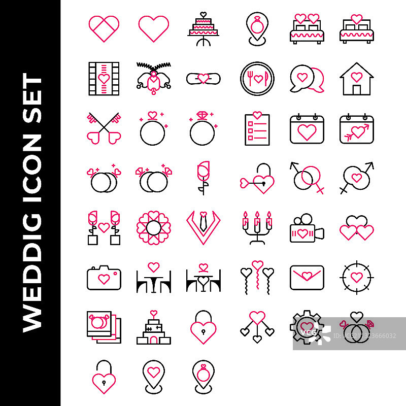 婚礼图标合集图片素材