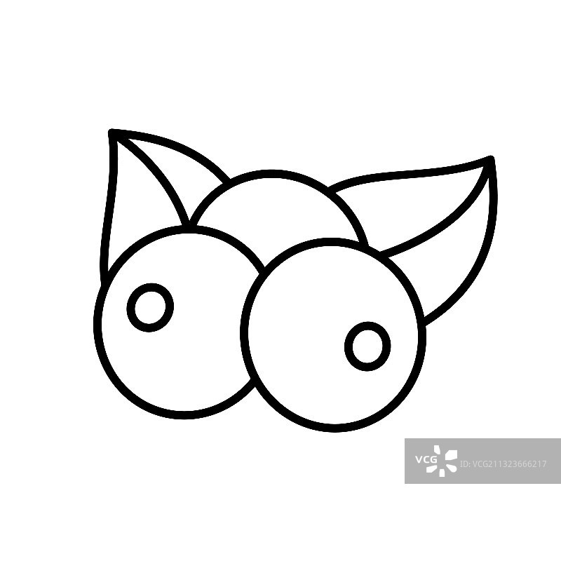 巴西莓线性图标：健康超级食品图片素材